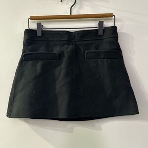 Zara Black Wool Blend High Waist Skirt